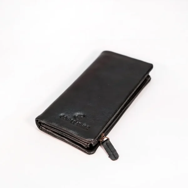 Cow Leather Men's Premium Long Wallet (Black)