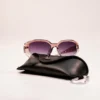 Crystal-Accent Geometric Novora Sunglasses for Women