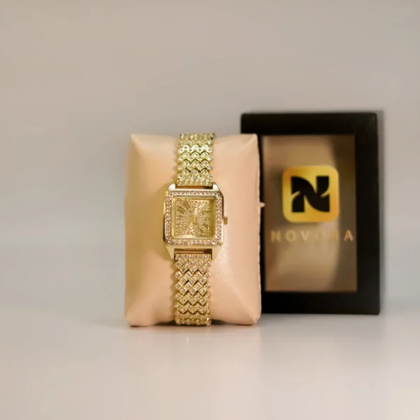Dazzling Gold Square Dial Women's Watch