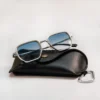 Navigator Metal Sunglasses with Gradient Blue Lenses