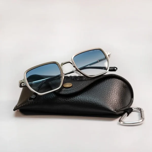 Navigator Metal Sunglasses with Gradient Blue Lenses