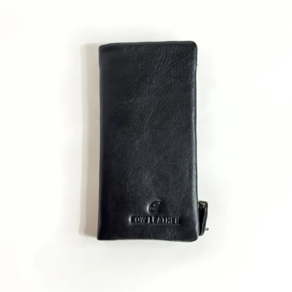 Cow Leather Men's Premium Long Wallet (Black)