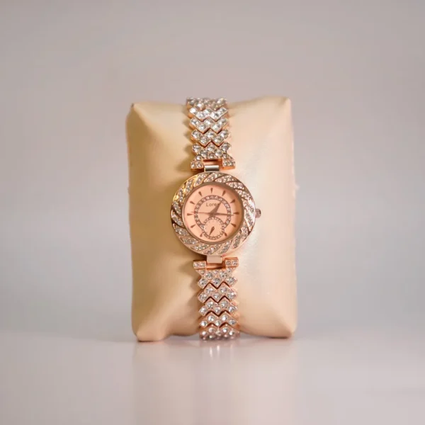 02 LOREX(Rose Gold Women's Watch with Crystal Bracelet)