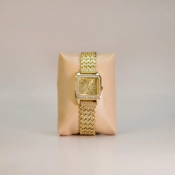 Dazzling Gold Square Dial Women's Watch