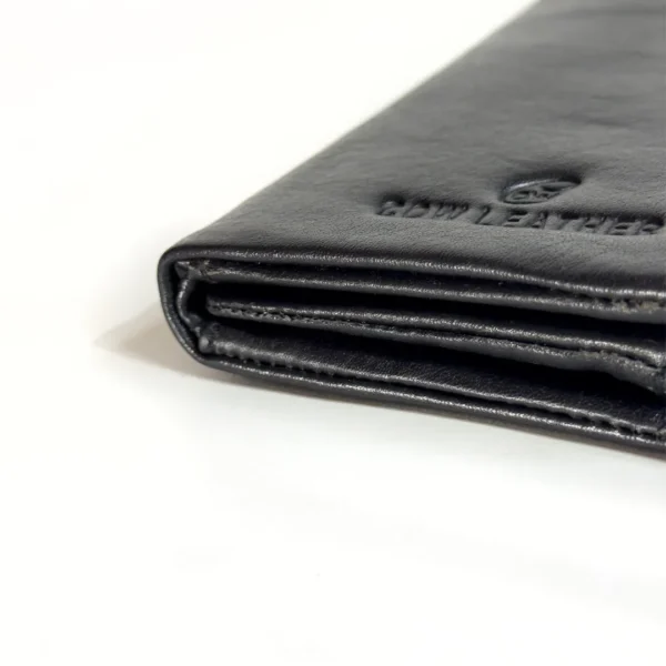 Cow Leather Men's Premium Long Wallet (Black)