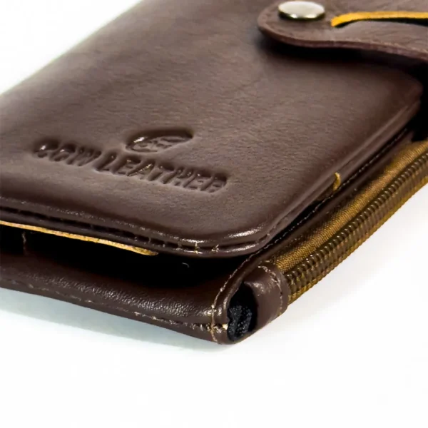Cow Leather Men's Premium Long Wallet (Brown)