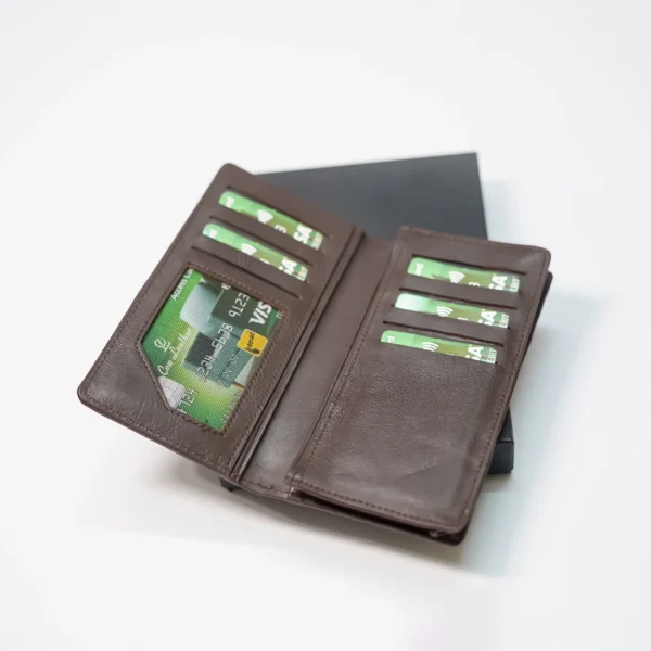 Cow Leather Compact Long Wallet