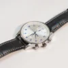 Men's Classic Silver Watch with Black Leather Strap