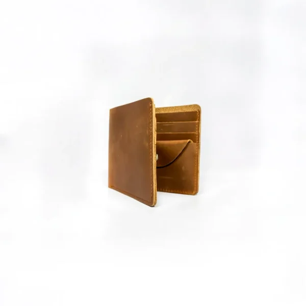 The Artisan Crazy Horse Genuine Leather Bifold Imported Wallet Brown