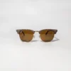 Wood-Grain Texture Clubmaster RB3016 Glass Lenses Amber Tint