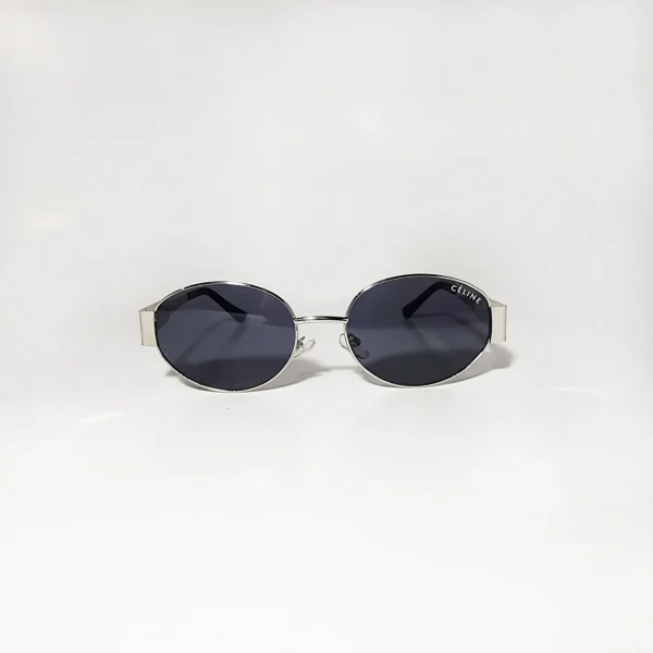 Retro Imported Glass lens Oval Sunglass (Metallic Silver )