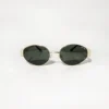 90s Nostalgia Imported Oval Deep Green Glass Lenses Sunglasses