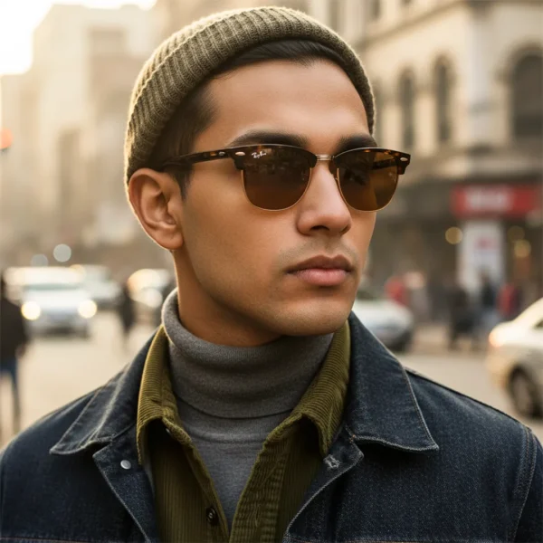 Clubmaster Tortoise RB3016 Classic in Glass Lenses Brown