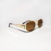 90s Style Imported Oval Brown Glass Lenses Sunglasses