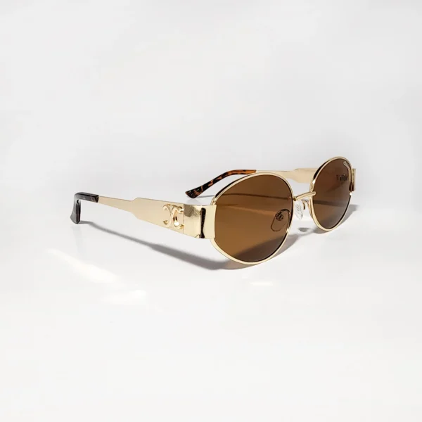 90s Style Imported Oval Brown Glass Lenses Sunglasses