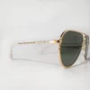 Classic Aviator Sunglass Gold Frame Dark Green Glass Lenses
