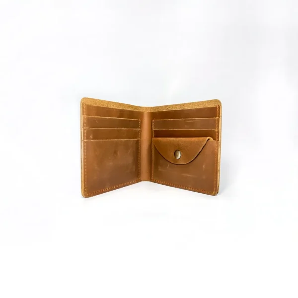 The Artisan Crazy Horse Genuine Leather Bifold Imported Wallet Brown