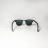 Black Wooden Texture RB3016 Clubmaster in Black Glass Lenses