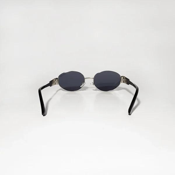 Retro Imported Glass lens Oval Sunglass (Metallic Silver )