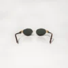 90s Nostalgia Imported Oval Deep Green Glass Lenses Sunglasses