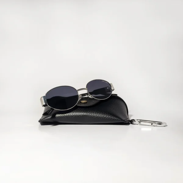 Retro Imported Glass lens Oval Sunglass (Metallic Silver )