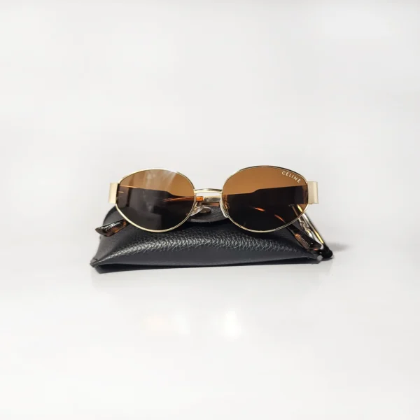 90s Style Imported Oval Brown Glass Lenses Sunglasses