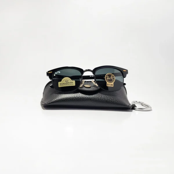 Clubmaster RB3016 Classic Black in Black Glass Lenses