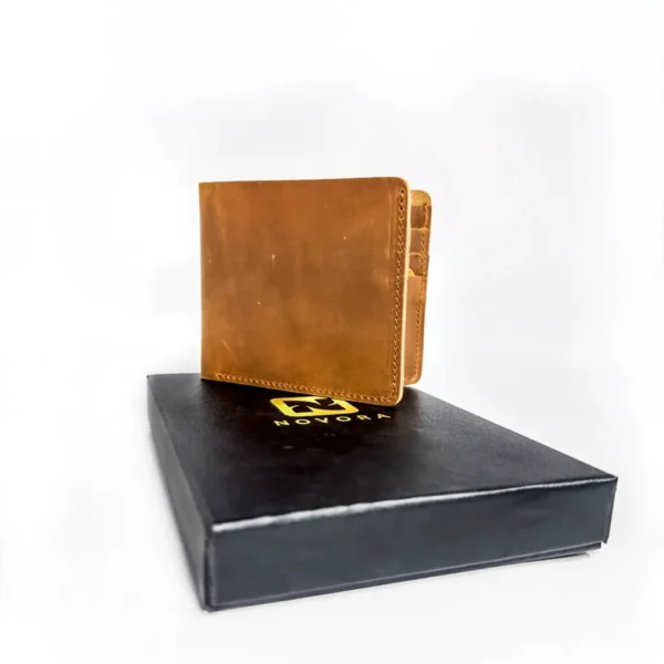 The Artisan Crazy Horse Genuine Leather Bifold Imported Wallet Brown