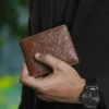 The Maverick Brown Genuine Leather Unique Embossed Flower Pattern Style Imported Wallet Brown