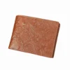 The Maverick Brown Genuine Leather Unique Embossed Flower Pattern Style Imported Wallet Brown