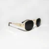 Imported 90s Inspired Oval Black Glass Lenses Sunglasses