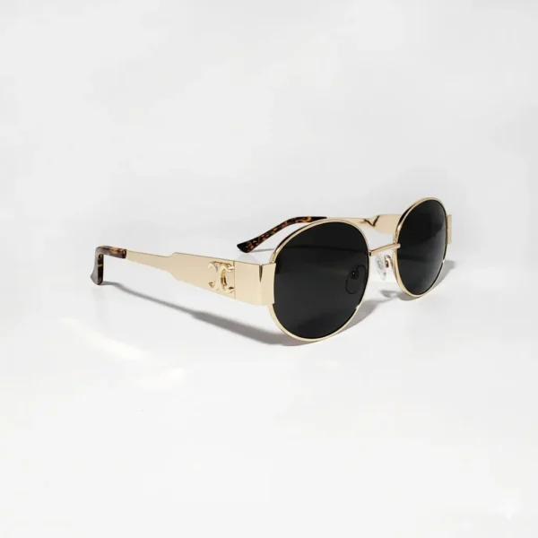 Imported 90s Inspired Oval Black Glass Lenses Sunglasses
