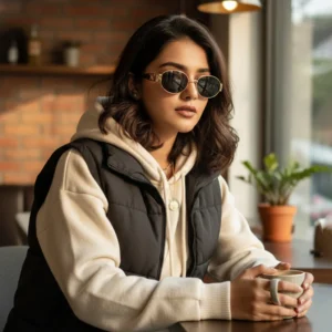 Imported 90s Inspired Oval Black Glass Lenses Sunglasses