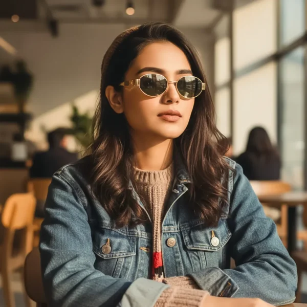 90s Nostalgia Imported Oval Deep Green Glass Lenses Sunglasses