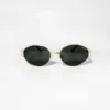 Imported 90s Inspired Oval Black Glass Lenses Sunglasses