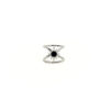 Women Open-End Ring Oil Drop Design Stylish Stainless Steel Zircon