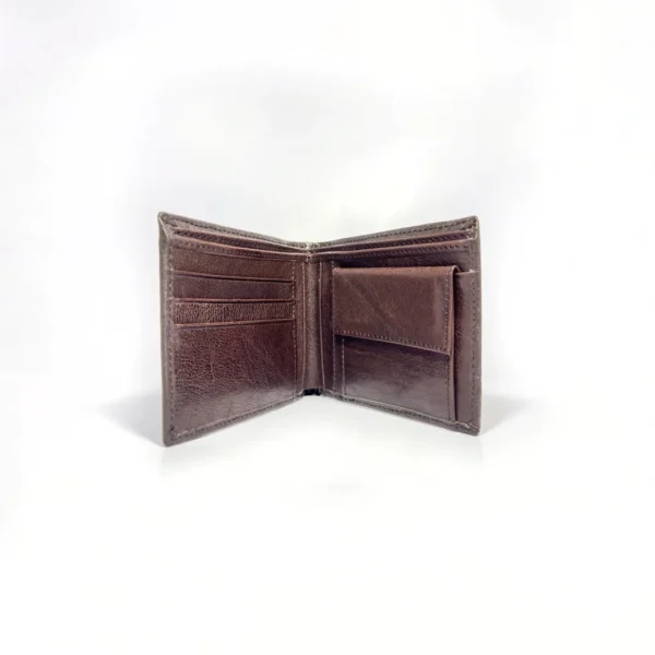 The Maverick Genuine Cowhide Leather Embossed Flower Pattern Imported Wallet (Coffee)