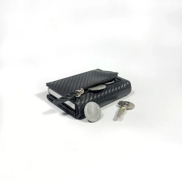 The Meridian Pop-Up Trifold | RFID-Blocking Microfiber Wallet Carbon Fiber