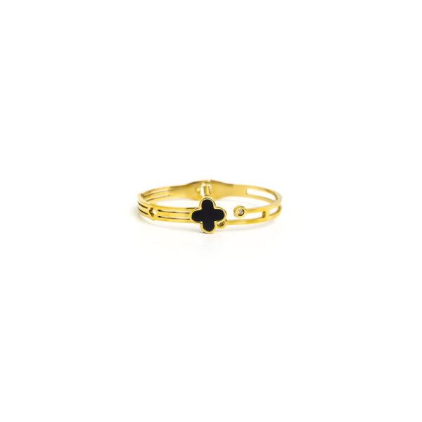 Electroplating Gold Black Four-leaf Clover Bracelet