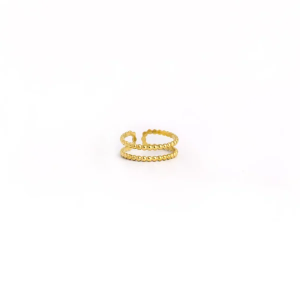 Irregular Fried Dough Twists Gold Plated Ring Ins Fashion Stainless Steel Geometric Women's Ring