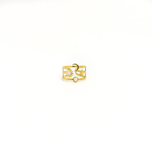 Open-End Ring for Women 18k Gold Plated Stainless Steel Oil Drop Stylish Design