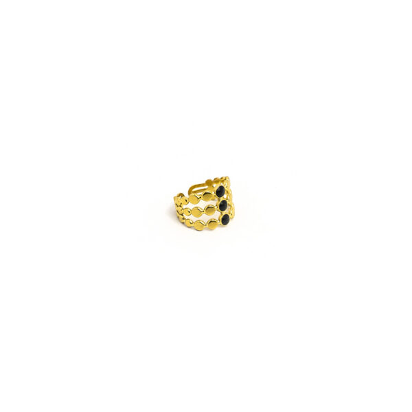 Open-End Ring for Women 18k Gold Plated Stainless Steel Oil Drop Stylish Design
