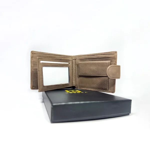 The Classic Utility Bifold Premium Genuine Cowhide Leather Secure Snap Closure Wallet  (Grey)