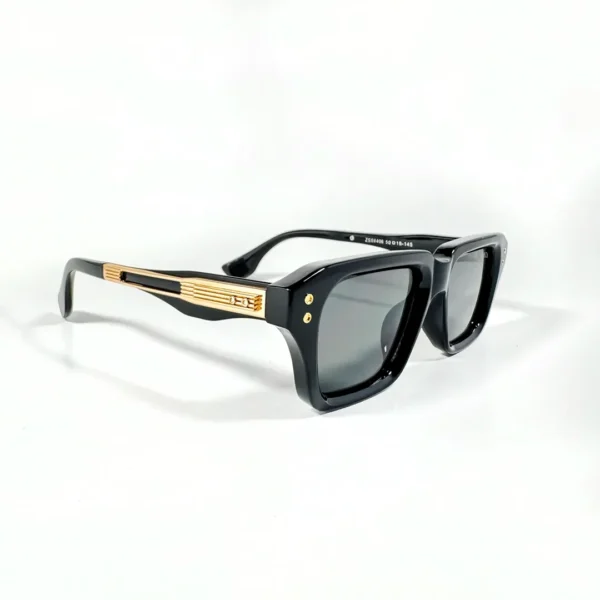 Trendy Designer Square TAC Polarized Fishing UV400 Sunglasses Black& Gold