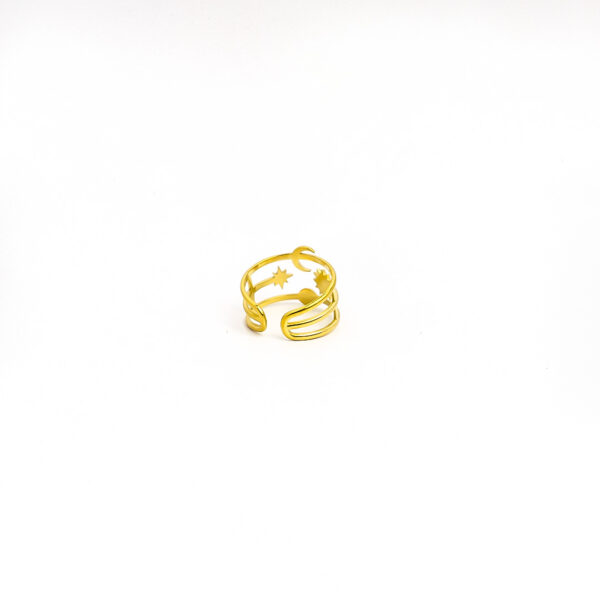 Open-End Ring for Women 18k Gold Plated Stainless Steel Oil Drop Stylish Design