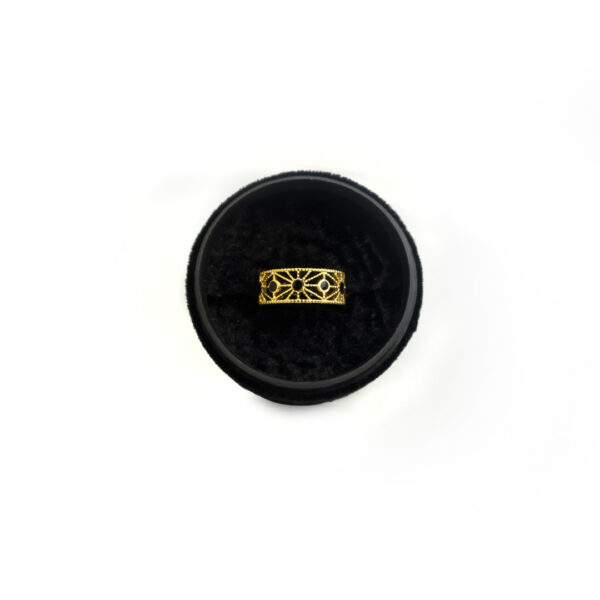 Open-End Ring for Women 18k Gold Plated Stainless Steel Oil Drop Stylish  Black Design