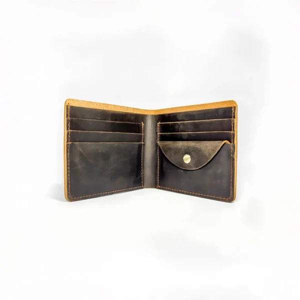The Artisan Crazy Horse Genuine Leather Bifold Imported Wallet Coffee