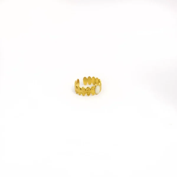 Open-End Ring for Women 18k Gold Plated Stainless Steel Oil Drop Stylish Design