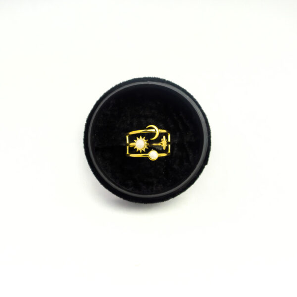 Open-End Ring for Women 18k Gold Plated Stainless Steel Oil Drop Stylish Design