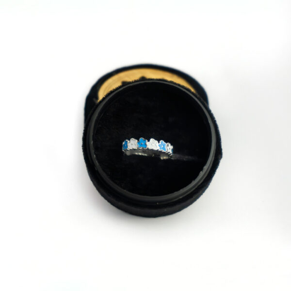 Women Open-End Ring Oil Drop Design Stylish Stainless Steel Zircon